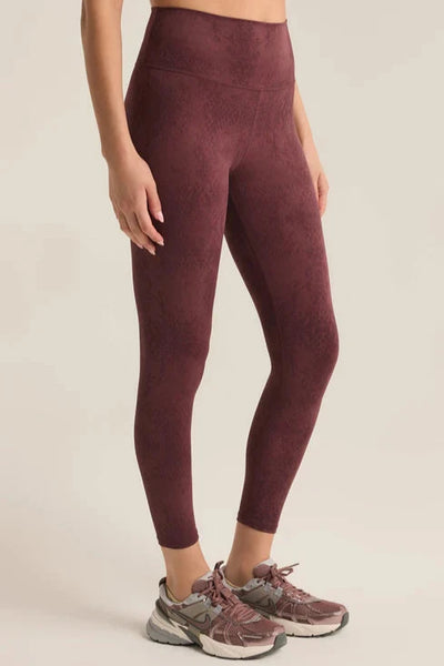 maxwell-james-z-supply-7/8-ankle-length-python-print-wine-work-out-exercise-legging