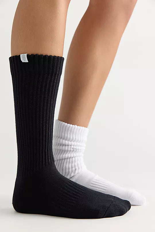 Maxwell James free people go to slouchy socks black white grey gray