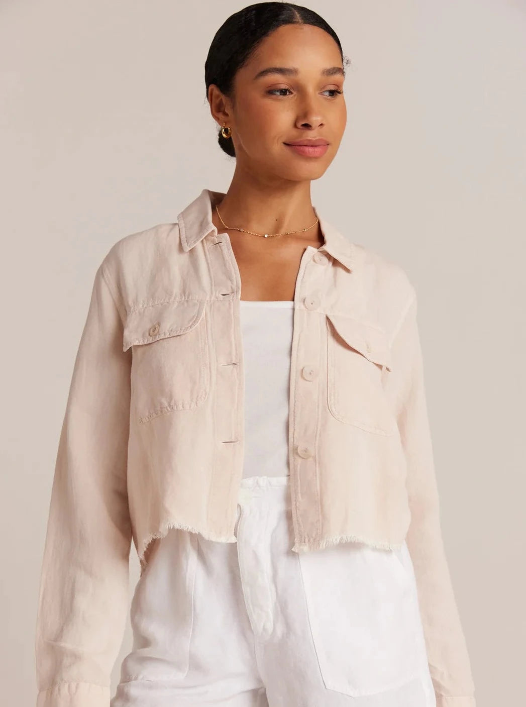 Bella Dahl Llily Fray Hem Button Down Jacket Maxwell James Jeans