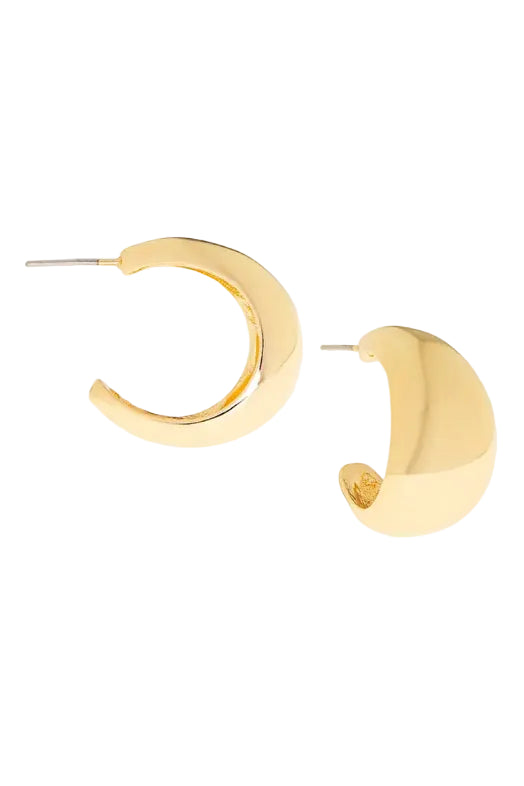 marlyn Schiff hollow crescent gold hood earring