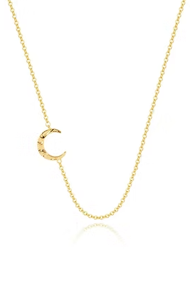 raising surfers the salty moon necklace gold hammered moon asymmetrical pendant waterproof jewelr