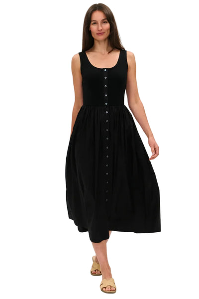 alicia mixed media midi dress Dress the Population Alicia Dress - Black