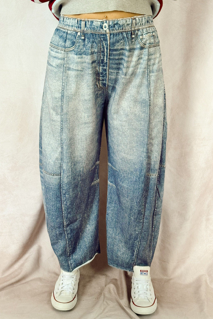 Stanton Jayson barrel denim printed jean sweatpants