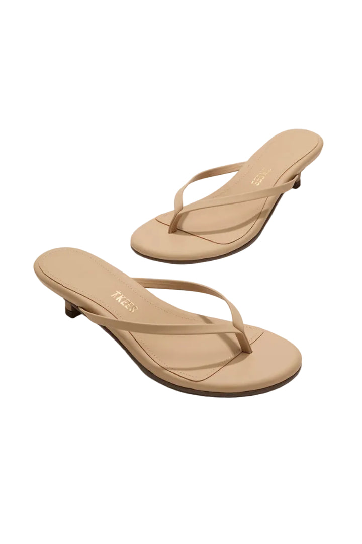 tkees Julia kitten heels leather sunkissed nude beige