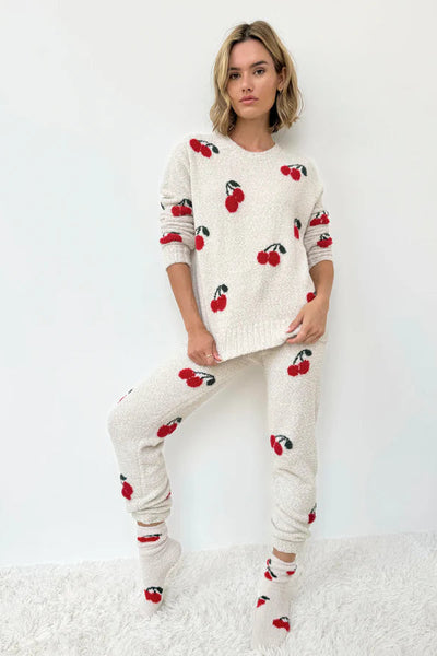 maxwell-james-jeans-splendid-cherries-fuzzy-pajamas-set-lounge-pj-white