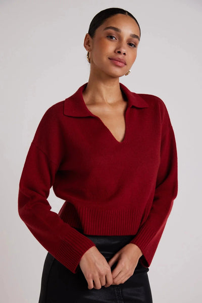 maxwell-james-jeans-bella-dahl-pullover-sweater-red-cashmere-collar-wool