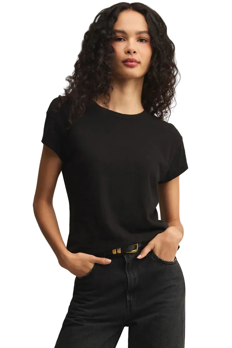 z supply modern slub tee black with black jeans